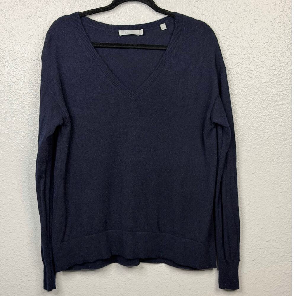 Vince Women’s Navy Blue SweaterShirt 70% Wool, 30% Cashmere / Size-Large